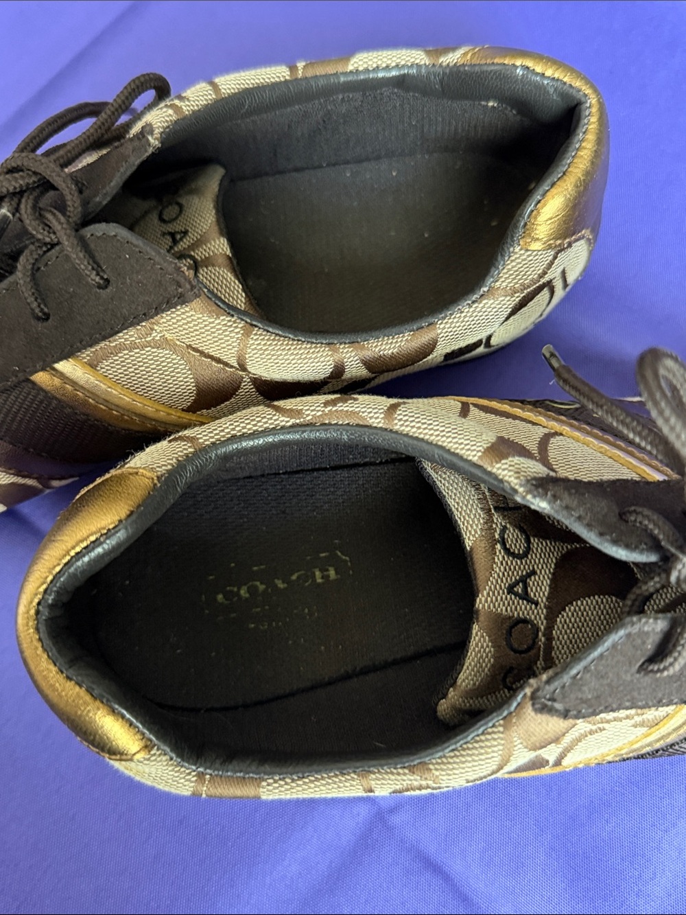 Coach Signature Jayme Khaki /Brown Sneakers Women's Sz 8 - Picture 9 of 12